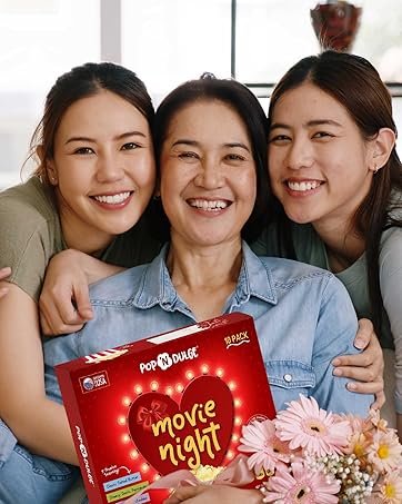 Mother with popcorn gift