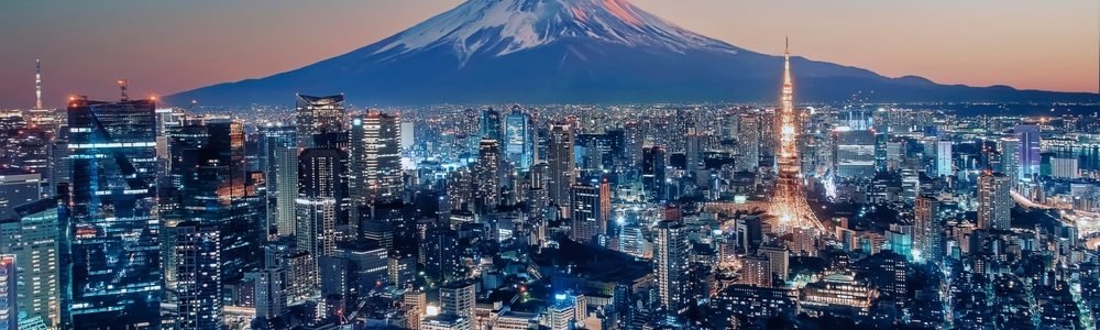 Tokyo,City,Viewed,From,High,Up,At,Sunset,,Japan